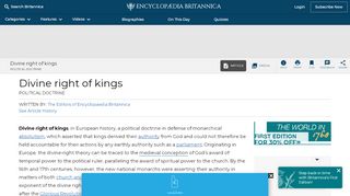 
                            11. Divine right of kings | political doctrine | Britannica.com