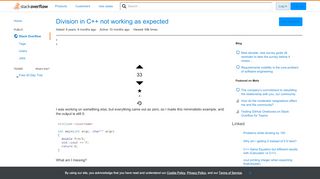 
                            5. Division in C++ not working as expected - Stack Overflow