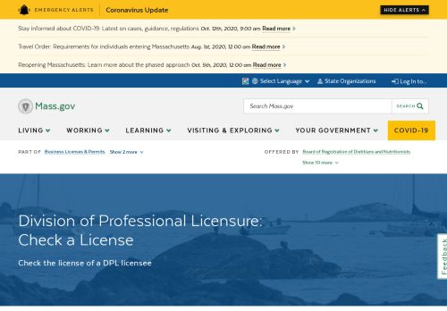 
                            13. Division of Professional Licensure: Check a License | Mass.gov
