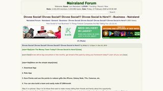 
                            9. Divvee Social! Divvee Social!! Divvee Social!!! - Nairaland Forum