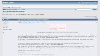 
                            13. Divvee Social - Make money with Like'N'Share - Bitcointalk