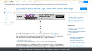 
                            3. django-allauth Social Network Login Failure with Facebook and ...