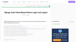 
                            4. Django Auth Class-Based-Views Login and Logout (Example)