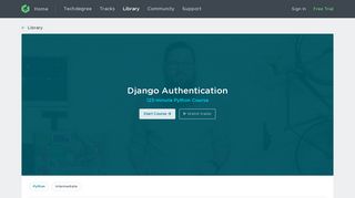 
                            10. Django Authentication Course - Treehouse
