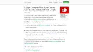 
                            8. Django Complete User Auth: Custom User model + Social Auth with ...