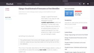 
                            11. Django: Email Instead of Username as User Identifier – Stanhub