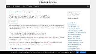 
                            11. Django Logging Users In and Out - OverIQ.com