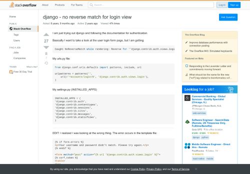 
                            12. django - no reverse match for login view - Stack Overflow