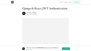 
                            4. Django & React: JWT Authentication – Dakota Lillie – Medium