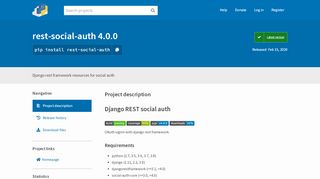 
                            12. Django REST social auth - PyPI