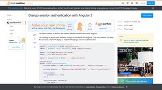 
                            10. Django session authentication with Angular 2 - Stack Overflow