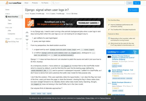 
                            11. Django: signal when user logs in? - Stack Overflow