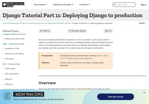 
                            2. Django Tutorial Part 11: Deploying Django to production - Learn web ...