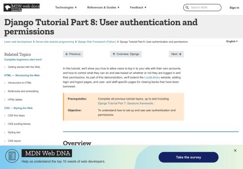 
                            4. Django Tutorial Part 8: User authentication and permissions - Learn ...