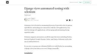 
                            7. Django views automated testing with selenium – Yusuf – Medium