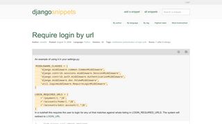 
                            3. djangosnippets: Require login by url