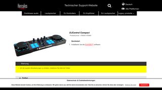 
                            4. DJControl Compact - Hercules - Support-Website