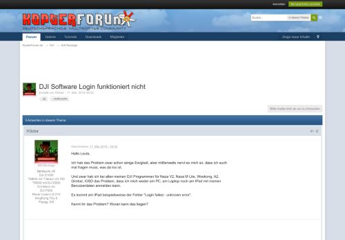 
                            6. DJI Software Login funktioniert nicht - DJI Sonstige - KopterForum.de