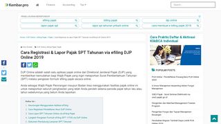 
                            8. DJP Online : Cara Lapor SPT Tahunan via eFiling Pajak Online 2018 ...