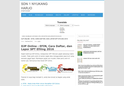 
                            11. DJP Online : EFIN, Cara Daftar, dan Lapor SPT Efiling 2016 - SDN 1 ...