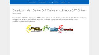 
                            13. DJP Online : EFIN, Cara Daftar, dan Lapor SPT Efiling dan E-Form ...