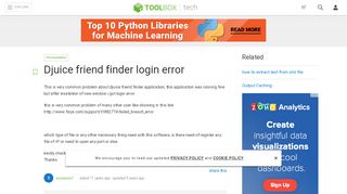 
                            13. Djuice friend finder login error - Toolbox