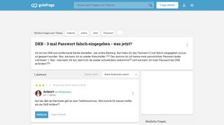 
                            10. DKB - 3 mal Passwort falsch eingegeben - was jetzt? (Internet ...