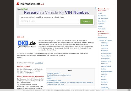 
                            8. DKB Bank Kontakt, Hotline, Adresse, Login www.dkb.de ...