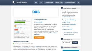 
                            10. DKB Erfahrungen (164 Berichte) - Kritische Anleger