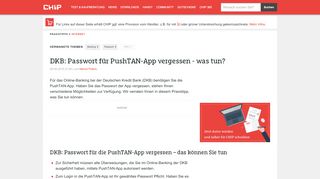 
                            5. DKB: Passwort für PushTAN-App vergessen - was tun? - CHIP