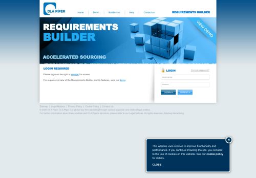 
                            4. DLA Piper Requirements Builder - Login Form