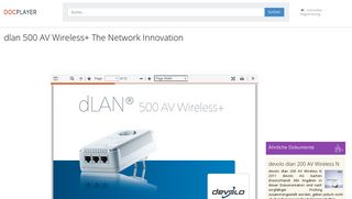 
                            5. dlan 500 AV Wireless+ The Network Innovation - PDF - DocPlayer.org