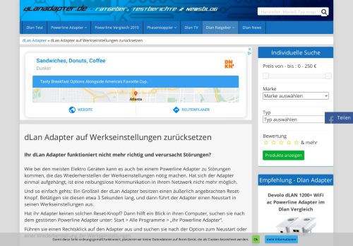 
                            7. dLan Adapter auf Werkseinstellungen zurücksetzen - DLAN Test