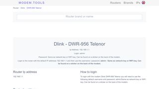 
                            9. Dlink DWR-956 Telenor Default Router Login and Password