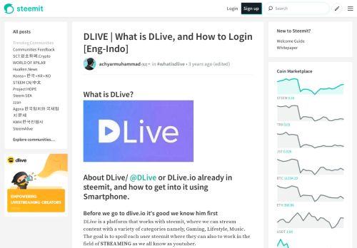 
                            5. DLIVE | What is DLive, and How to Login [Eng-Indo] — Steemit