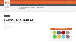 
                            7. DLSU CAT 2019 results out - Rappler