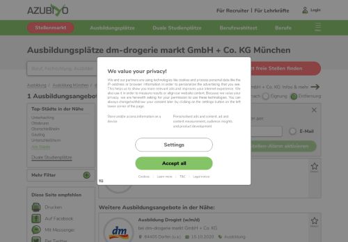 
                            12. dm-drogerie markt GmbH + Co. KG Ausbildung München | AZUBIYO