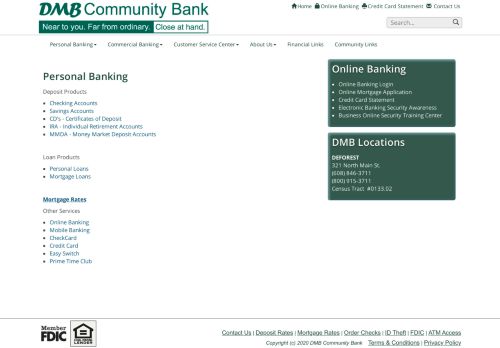 
                            3. DMB Community Bank > Personal Banking