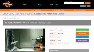 
                            9. DMG Mori NHX-5000 CNC Horizontal Mills | Used CNC - Resell CNC