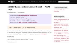 
                            3. DMHO Kurnool Recruitment 2018 – Apply 79 ANM Jobs Notification