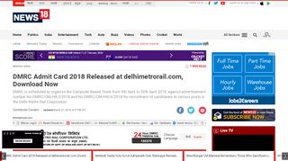 
                            4. DMRC Admit Card 2018 Released at delhimetrorail ... - News18.com
