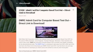 
                            11. DMRC Admit Card for Computer Based Test Out – Direct Link to ...