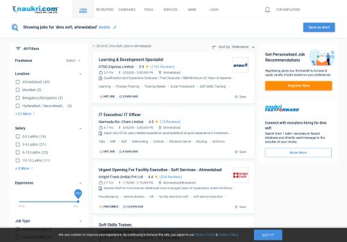 
                            10. Dms Soft Jobs in Ahmedabad - 84 Dms Soft Openings in Ahmedabad ...