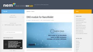 
                            7. DNS module for NanoWallet - NEM News Website