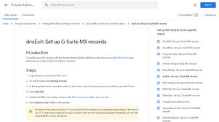 
                            10. dnsExit MX records - G Suite Admin Help - Google Support