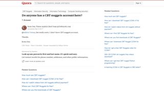 
                            5. Do anyone has a CBT nuggets account here? - Quora