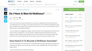 
                            11. Do I have a shot at Mckinsey? | Wall Street Oasis