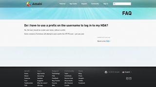 
                            9. Do i have to use a prefix on the username to log in to my HDA? - Amahi