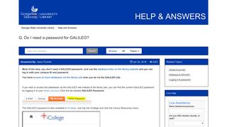 
                            7. Do I need a password for GALILEO? - Help and Answers - GSU Library's