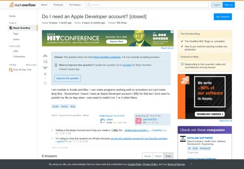 
                            8. Do I need an Apple Developer account? - Stack Overflow